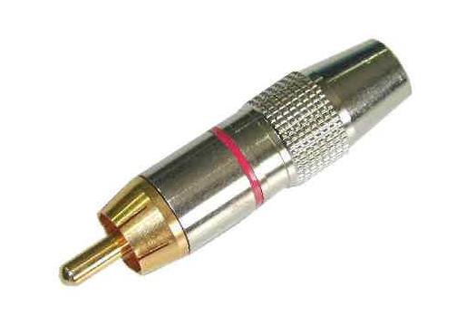2.0 Wtyk Chinch SILVER-METAL z�ocona ko�c./czerwony