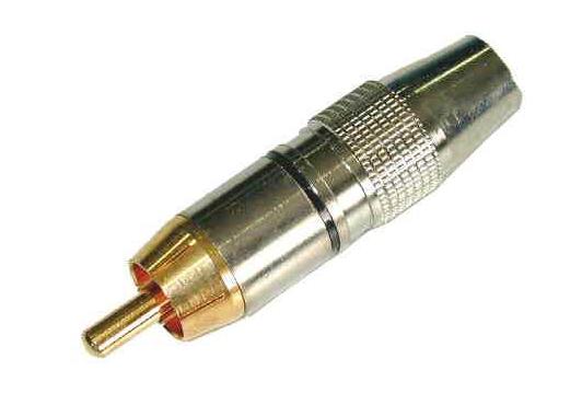 1.9 Wtyk Chinch SILVER-METAL z�ocona ko�c./czarny