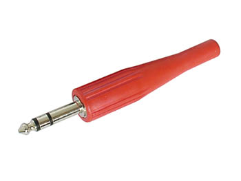 2.1 Wtyk Jack 6,3mm stereo/guma/czerw