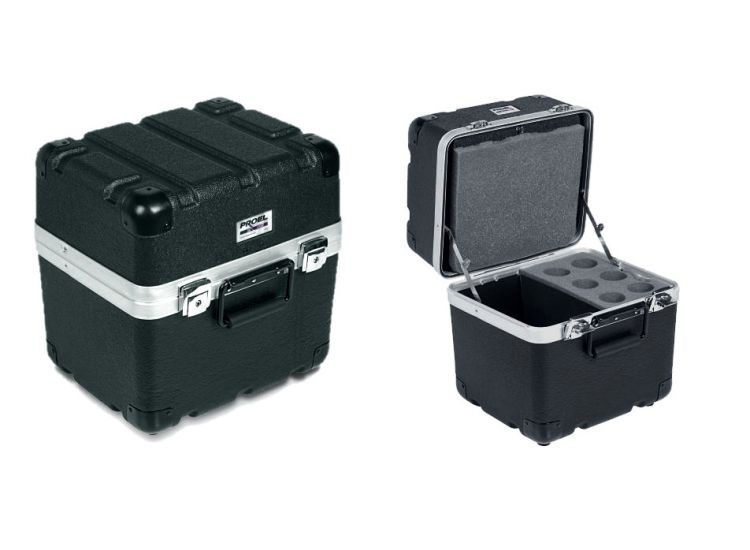 2.0 Sztywny case z ABS na 6 mikrofon�w z przedzia�em na kable i