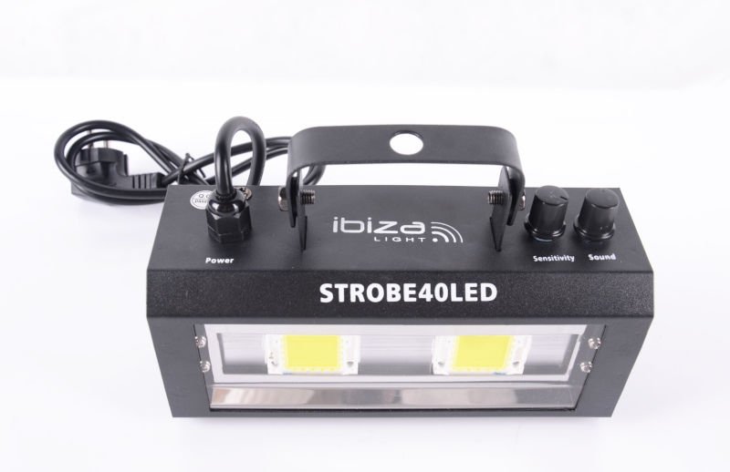 Ibiza - STROBE40LED - Lampe à effet stroboscope à LEDs de 2x20W - Noir