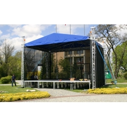 SCENA 8x6m + ZADASZENIE, SCHODY, BARIERKI