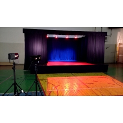 MOBILNA SCENA TEATRALNA 4x3m Z KOTARĄ i OŚWIETLENIEM