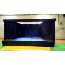 MOBILNA SCENA TEATRALNA 4x3m Z KOTARĄ i OŚWIETLENIEM