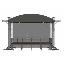 SCENA PODESTOWA + ZADASZENIE ŁUKOWE 8x6m Komplet