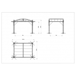 ZADASZENIE 6x8m Łukowe, Plandeka, Wciągarki