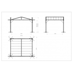 ZADASZENIE 6x8 Quadro, Słupy 7m, Plandeka, Wciągarki